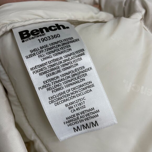 NEW Bench Women's M White Removable Hooded Puffer Coat Full Zip - Picture 10 of 15